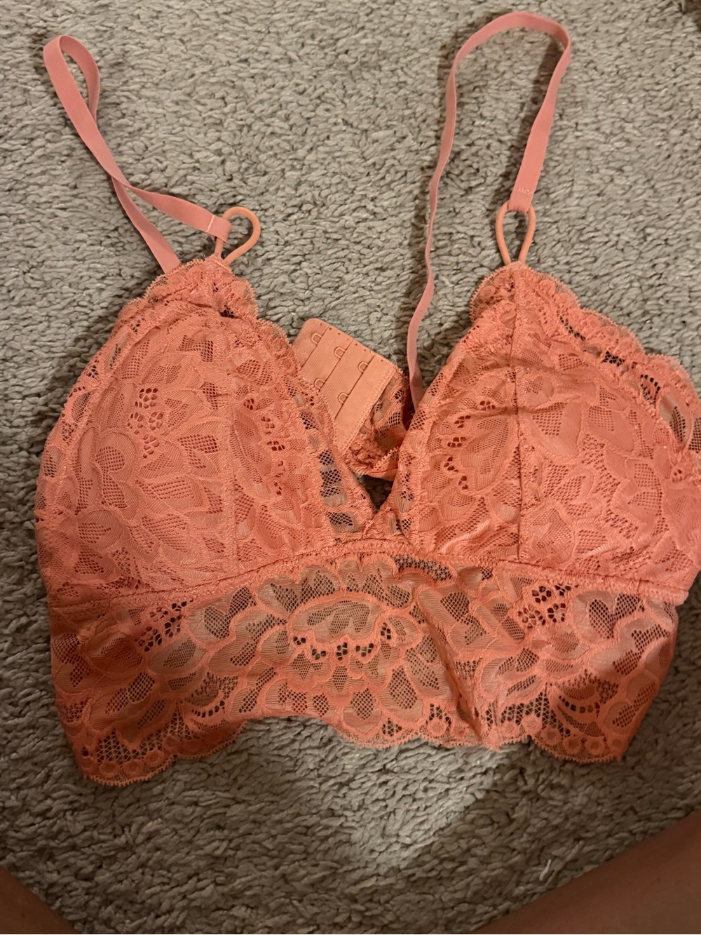 aerie Lace Bralette in Coral